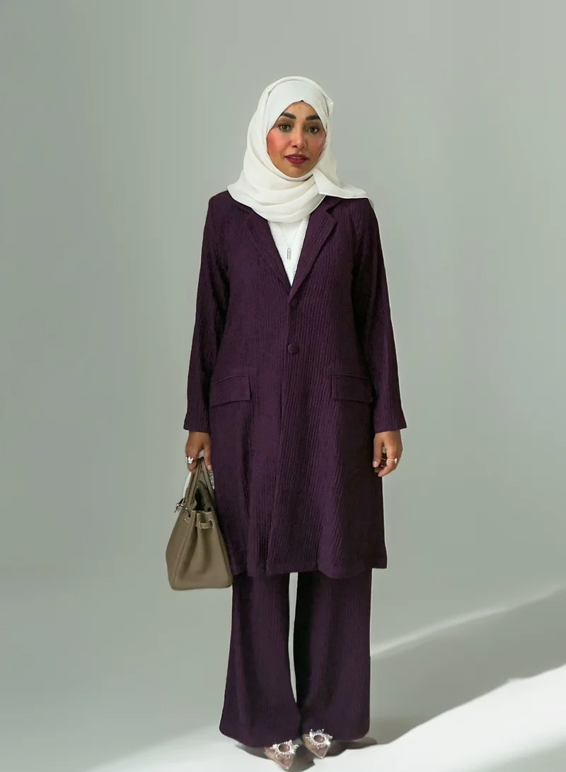 Bond Purple Fakuro Long Jacket & Pants for Women | Best Price UAE